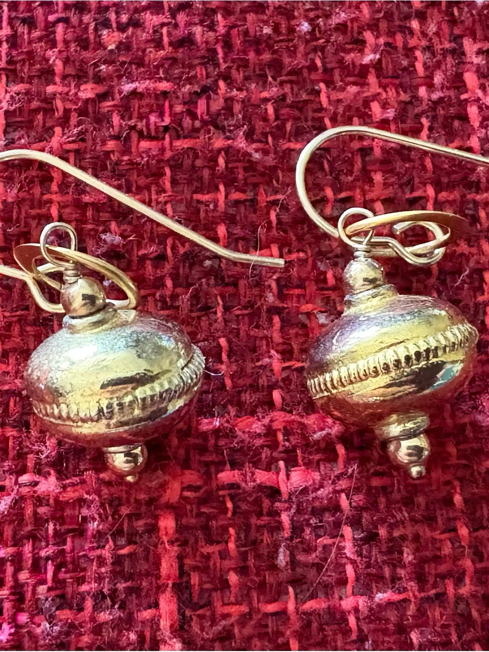 Gold-Tone Beaded Drop Earrings - Elegant Women's Jewelry